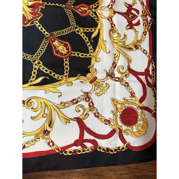 Art Of The Scarf Tie Rack Square Scarf Made in Italy Washable Baroque Style EUC - Picture 4 of 6